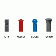 Potelet cendrier - contenance 1500 mégots - acier Ø60 et Ø76 mm - 4 pommeaux au choix - fixation par scellement direct_3