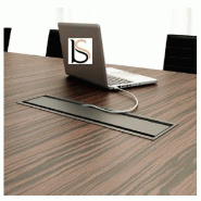 Table de réunion X9 pour 4 personnes - Officity. - Blanc 9010, Ébène_3