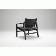 Fauteuil LUK en cuir noir - Structure et piètement en chêne massif teinté noir - Design scandinave_3