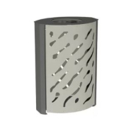 Corbeille Cendrier Venise 120 L - Acier et Tôle Découpée - Couvercle Réhaussé - Cendrier à Tiroir_3