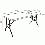 Table pliante 200cm 10 places monobloc_3