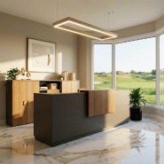Bureau d'accueil Delta Plus 2 personnes anthracite - Mobel Linea - 204, Non, Anthracite, Acacia foncé_0