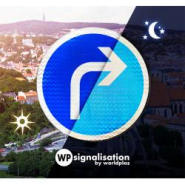 Panneau d'obligation B21C1 - Direction obligatoire à droite à la prochaine intersection - WP Signalisation_3