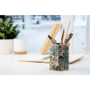 Pot à crayons hexagonal en papier kraft - impression quadri incluse - livré à plat_3