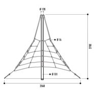 Araignée pour aire de jeux - Hauteur 2m, 2.7m ou 3.5m - Filet de pyramide en corde armée Ø 16 mm_3