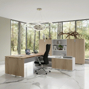 Bureau Bi-colore TAK avec rangement intégré - Mobel Linea - 225, Acacia clair, Droite_3