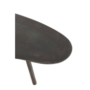 Table basse MISTE en aluminium noir - gigogne avec piétement en bois massif et plateau laqué_3