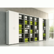 Armoire haute avec portes battantes équipée d'étagères - MDD - Blanc pastel, Blanc pastel_3