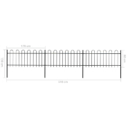 Vidaxl clôture de jardin avec dessus en cerceau acier 5,1 x 0,8 m noir 277649_3