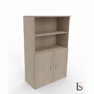Armoire moyenne avec portes basses - Mobel Linea - 80, Acacia clair_3