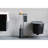 Brabantia MindSet Serviteur de toilettes -Mineral Infinite Grey avec étagère, porte-rouleau et brosse de toilettes_3