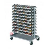 Chariot porte bac Smart 102 - avec bacs à bec - acier galvanisé RAL7000 - dimensions 1023x613x1430 mm - capacité 300 kg_3