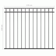 Vidaxl panneau de clôture acier 1,7x1,5 m noir 146319_3