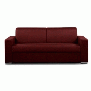 Canapé convertible Allure - Matelas mémoire 20 cm - Sommier à lattes 140 cm - Microfibre Bordeaux_3