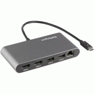 Mini Dock Thunderbolt 3 - Station d'Accueil Portable pour Deux àÉcrans avec HDMI 4K 60Hz, 2 x Hub USB_3