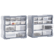 Vidaxl organisateurs multi-tiroirs avec 12 tiroirs 2 pcs 26,5x16x26 cm 147582_3