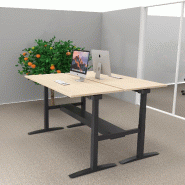 Bureau bench réglable en hauteur UP - Mobel Linea - Non, 180, Anthracite, Chêne moyen_0