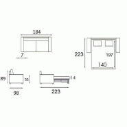 Canapé convertible express Oslo tweed bleu azur - Couchage 140x197 cm avec matelas 16 cm et sommier lattes Renatonisi_3
