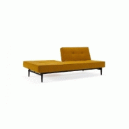 Canapé-lit Innovation Living Splitback Styletto - convertible 115x210 cm, pieds chêne noir, tissu Elegance Burned Curry_3