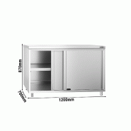Meuble bas inox central P 700 mm avec portes - 1200_3