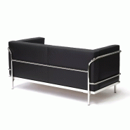 Canapé d'accueil en cuir noir ou blanc 2 places So Spinea - L01_3