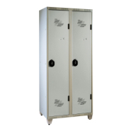 Vestiaire professionnel avec 2 armoires à cloison centrale - Idéal pour cuisine et restaurant - Fabrication française - ra3vosb2_3