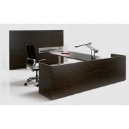 Quorum - Bureaux de direction Forma 5 - Design Josep Lluscà - Hauteur 75 cm - Finitions en bois naturel et acier inoxydable_3