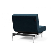 Fauteuil design convertible lit Splitback Chrome - tissu Argus Navy Blue - 90x115 cm - Innovation Living_3