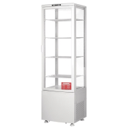Vitrine réfrigérée - 4 côtés vitrés - porte incurvée 235l blanche_3