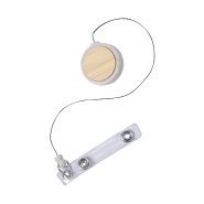 Porte-badge écologique en plastique et bambou - Fermeture bouton pression - Dérouleur et clip en métal_3