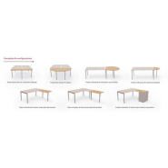 Bureau open space fixe et classique - Style épuré et contemporain - Gamme CINÉTIC avec 3 types de piètements au choix_3