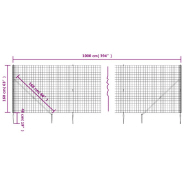 Vidaxl clôture en treillis métallique et ancrage anthracite 1,6x10 m 154260_3