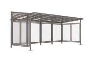 Abri Convivial - abri cycles en porte-à-faux - acier et polycarbonate - 2700x2097x2323 mm_3