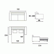 Canapé convertible hôtellerie Divano - Système ouverture express - Matelas 120x197cm - Sommier à lattes - Renatonisi - Tweed vert_3