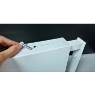 Enseigne drapeau caisson carrée en composite Dibond 3 mm avec supports en aluminium réglables_3