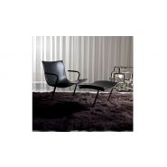 Fauteuil Narni - design en cuir pleine fleur verni avec structure en acier verni ou chromé_3