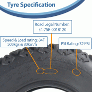 25x9.00-12 Utility ATV Gator Tyre P3026 Grass 6-ply Tubeless Journey 225/70-12_3