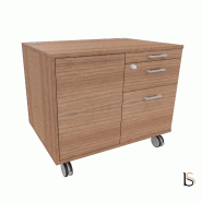 Desserte mobile avec tiroirs et niche de rangement - QUADRIFOGLIO - Noyer Canaletto_3