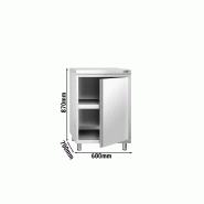 Meuble bas inox central P 700 mm avec portes - 600_3