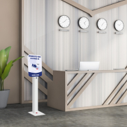 Borne distributeur à pédale - Inclus gel 1 litre - Anti-vol - Gris - Réf : 490724GR_3