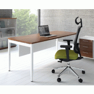 Bureau rectangulaire OGI Y - MDD - Blanc 9010, 160, Noyer_0