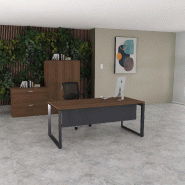Bureau droit individuel Star - Mobel Linea - 180, Anthracite, Acacia foncé, Oui_0