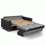 Canapé convertible express Jackson 140cm - Comfort Bultex® 12cm - Sommier lattes Renatonisi - Tweed gris graphite_3