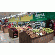 Présentoir pratique pour fruits et légumes avec effet bois