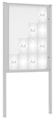 Vitrine Classique anodisé sur poteaux - Affichage simple face - Taille 4 à 21 A4 - Plexichoc - Serrure de sécurité_3