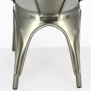 Fauteuil restaurant métal Chicago - GRIS_3