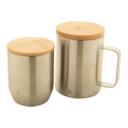 Mug thermos - double paroi en acier inoxydable recyclé - couvercle en bambou - 300 ml_3