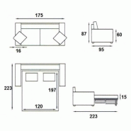Canapé-lit express Deauville - lattes 120 cm - matelas 16 cm - tête de lit intégrée - vert lime_3