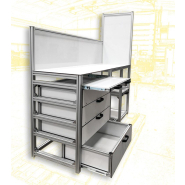 Poste de travail sur mesure à châssis en profilé 45x45 ou 40x40_3