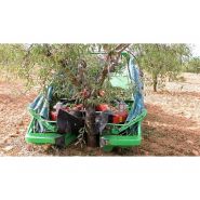 Récolteuse d'amandes à mouvements simultanés parapluie et pince
